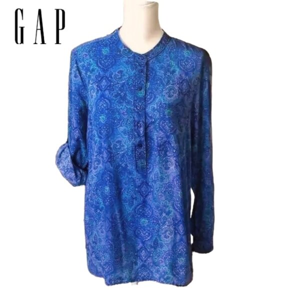 Gap Paisley Print Tunic Top Size SMALL,  Long Sleeve, EUC - Picture 1 of 5